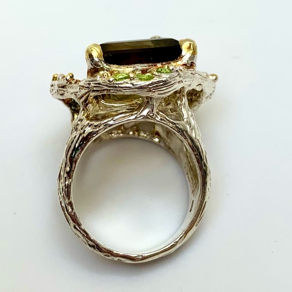 925 STERLING SILVER & LEMON QUARTZ GEMSTONE RING - Picture 5 of 15